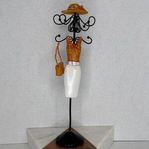 Vintage Estate Lady Figurine Jewelry Stand